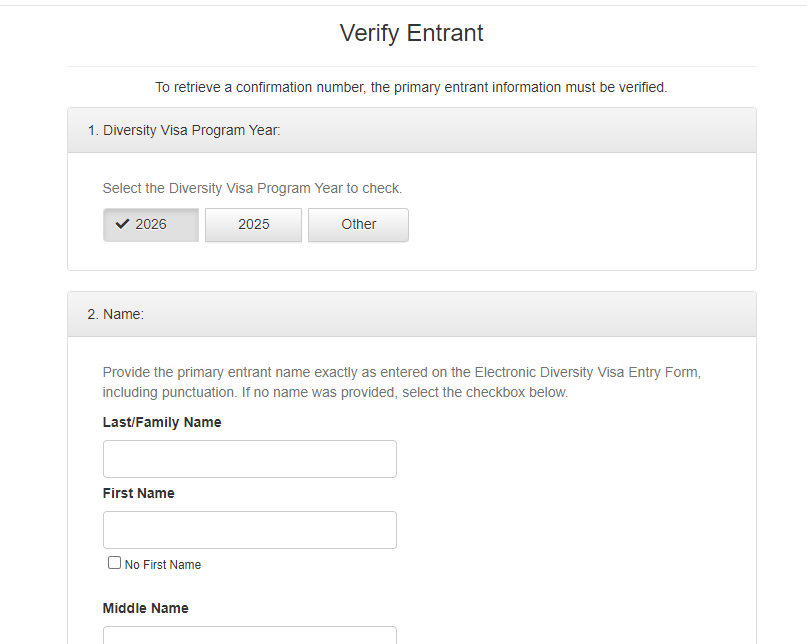 Forgot Confirmation Number DV lottery