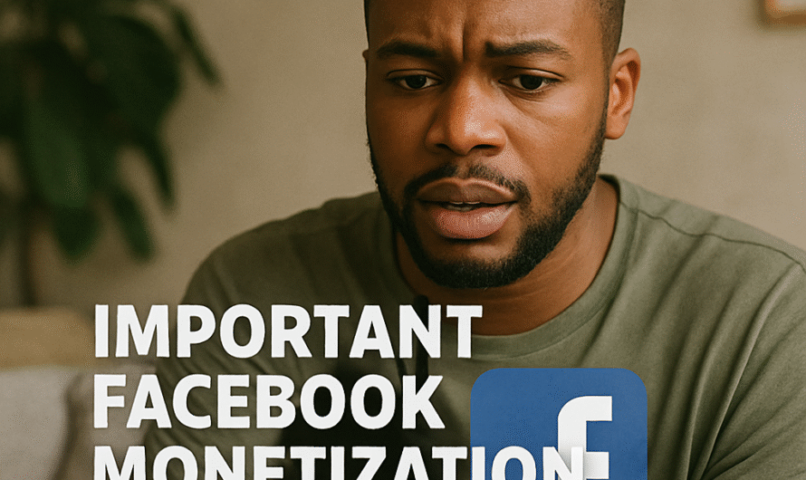 Very Important Facebook Monetization Update